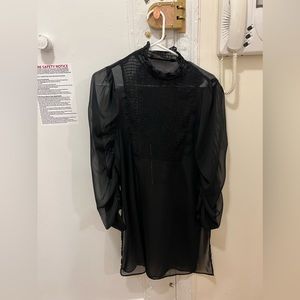 Zara long high neck blouse